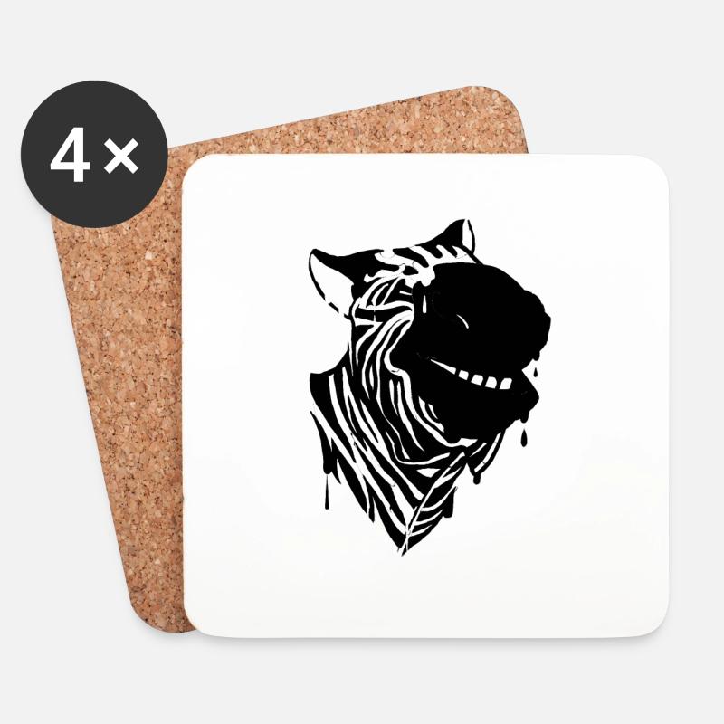 Zebra - Untersetzer (4er-Set) - Weiß