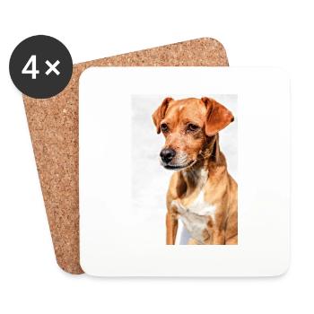 Hunde Portrait Weiß - Untersetzer (4er-Set) - Weiß - Vorne