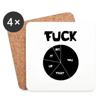 FUCK YOU | ME | CETTE | TOUT - Dessous de verre (lot de 4) - blanc - Devant