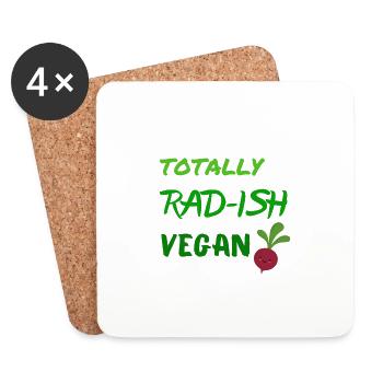 Totally radish vegan - Coasters (set of 4) - white - Front