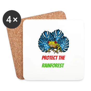 Protect the rainforest - Coasters (set of 4) - white - Front