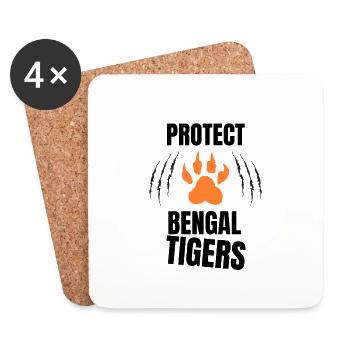 Protect Bengal Tigers - Coasters (set of 4) - white - Front