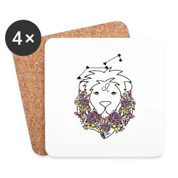 Zodiac Flower Retro - Coasters (set of 4) - white - Front