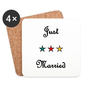 JUST MARRIED. LONG LIVE THE MARYS. BACHELORETTE PARTY - Coasters (set of 4) - white - Front