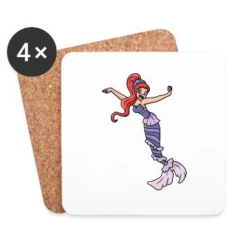 Sirène - Dessous de verre (lot de 4) - blanc - Devant