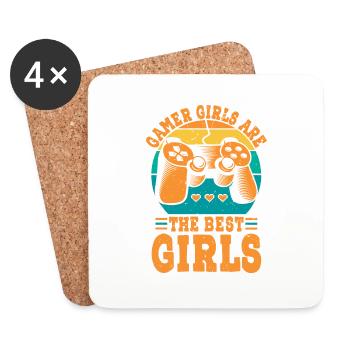 gamer girls are the best girls - Coasters (set of 4) - white - Front
