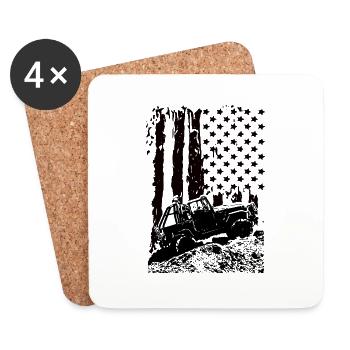 AMERICAN OFFROADER 4X4 USA FLAG - Coasters (set of 4) - white - Front