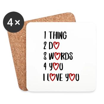 quotes love saying Valentine's Day love font - Coasters (set of 4) - white - Front
