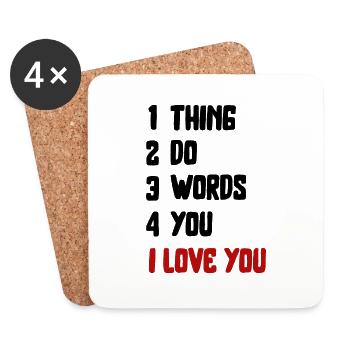 quotes love saying Valentine's Day love font - Coasters (set of 4) - white - Front