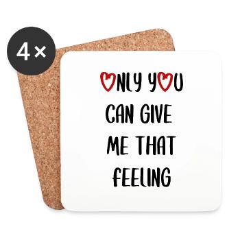 love love Valentine's Day in love English saying - Coasters (set of 4) - white - Front