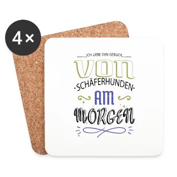 geburtstag spruch welpe witzig haustier - Untersetzer (4er-Set) - Weiß - Vorne