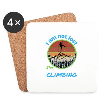 I am not lost i am climbing - Coasters (set of 4) - white - Front