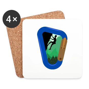 Mountain Climbing Rock Climbing - Coasters (set of 4) - white - Front