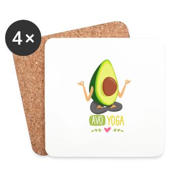 Avo Yoga-Vegan-Fitness-Funny - Coasters (set of 4) - white - Front