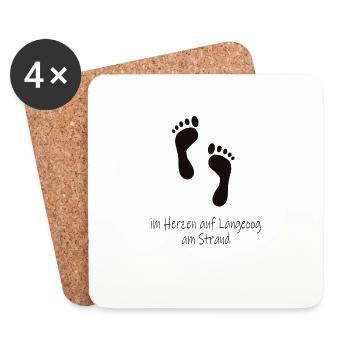 Im Herzen auf Langeoog - Untersetzer (4er-Set) - Weiß - Vorne
