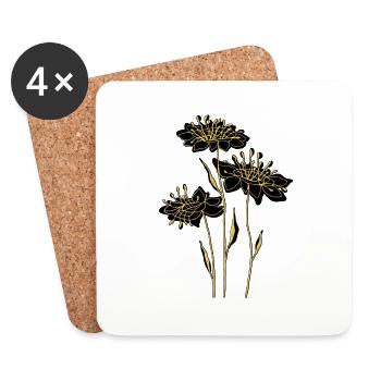Fleur - Dessous de verre (lot de 4) - blanc - Devant