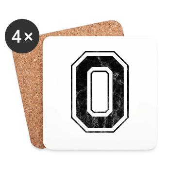 Number 0 - Coasters (set of 4) - white - Front