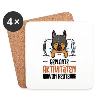 Geplante Aktivitäten Heute deutscher schäferhund - Untersetzer (4er-Set) - Weiß - Vorne