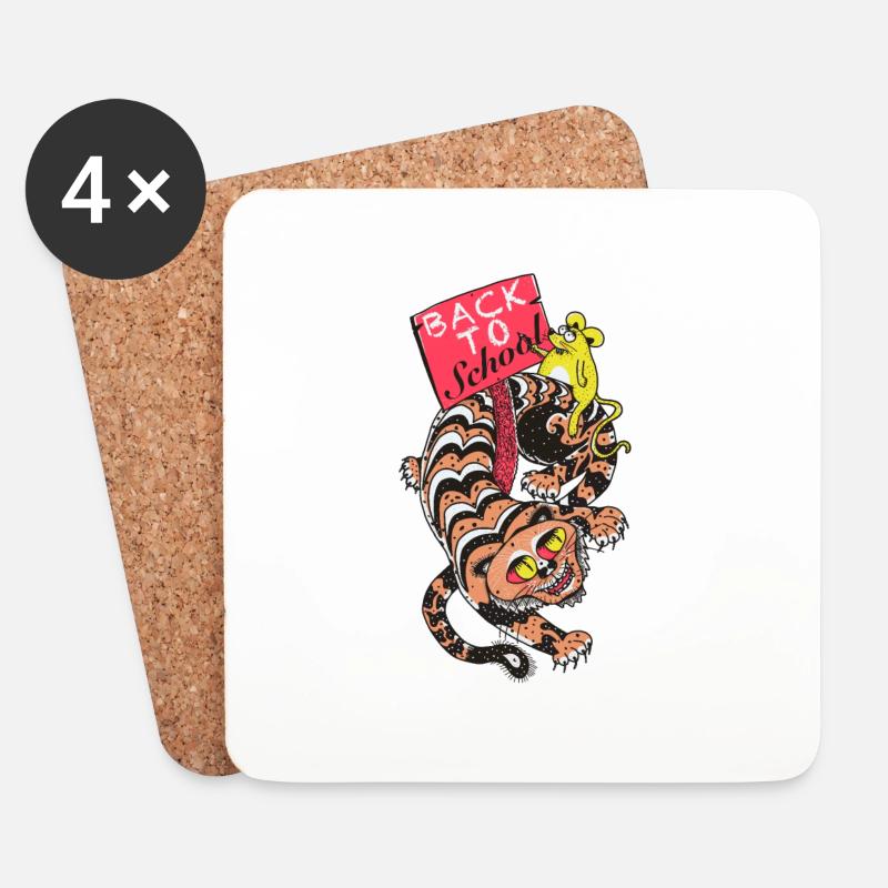 Back to school. - Coasters (set of 4) - white