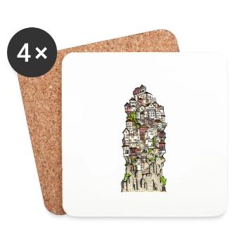cityscape - Coasters (set of 4) - white - Front