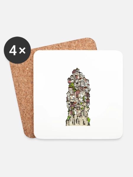 cityscape - Coasters (set of 4) - white