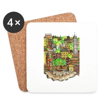 cityscape - Coasters (set of 4) - white - Front