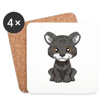 Niedlicher Baby Panther - Untersetzer (4er-Set) - Weiß - Vorne