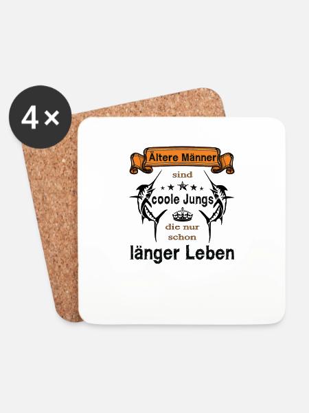 Ältere Männer sind coole Jungs - Untersetzer (4er-Set) - Weiß