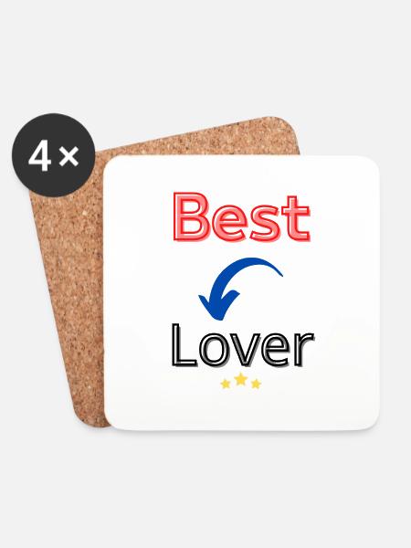 Bester Liebhaber / Bester Liebhaber - Untersetzer (4er-Set) - Weiß