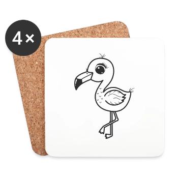 Süßer Strauß Pelikan Vogel - Untersetzer (4er-Set) - Weiß - Vorne