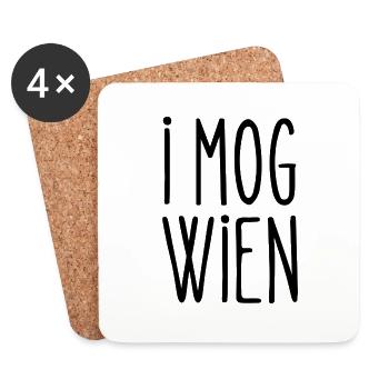I mog Wien - Ich mag Wien #wienliebe T-Shirt - Untersetzer (4er-Set) - Weiß - Vorne
