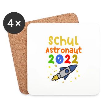 Weltall Schulastronaut 2022 T shirt - Untersetzer (4er-Set) - Weiß - Vorne