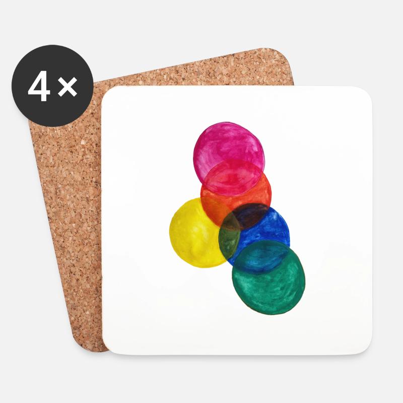 Coloured Circles - Untersetzer (4er-Set) - Weiß