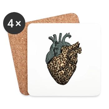 Vintage Heart - Coasters (set of 4) - white - Front