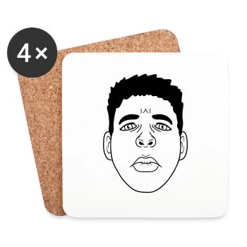 Kiss mouth sad face design - Coasters (set of 4) - white - Front