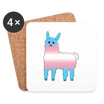Lama Trans - Untersetzer (4er-Set) - Weiß - Vorne
