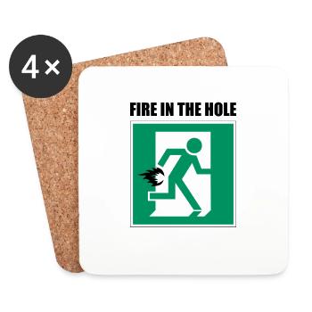 Fire in teh Hole - Coasters (set of 4) - white - Front