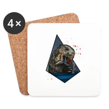 Loutre - Dessous de verre (lot de 4) - blanc - Devant
