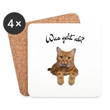 Katze - Untersetzer (4er-Set) - Weiß - Vorne