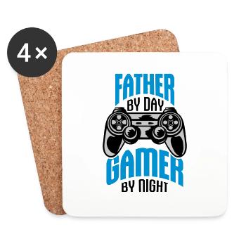 Père de jour Gamer - Dessous de verre (lot de 4) - blanc - Devant