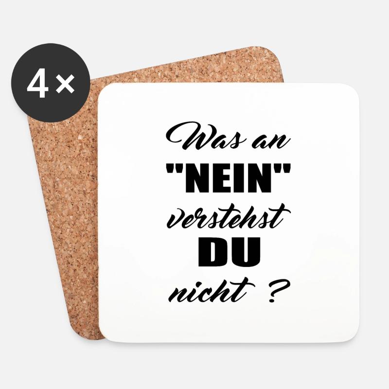 was an nein verstehst du nicht ? Spruch - Untersetzer (4er-Set) - Weiß