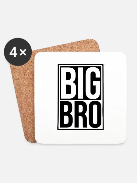 Big Bro Schild Logo - Untersetzer (4er-Set) - Weiß