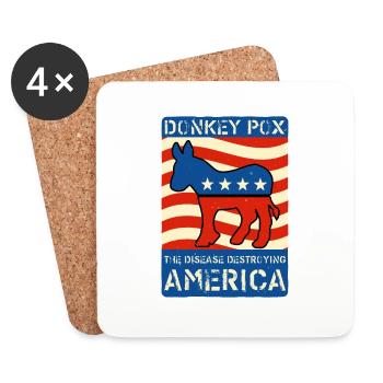 Donkey Pox The Disease Destroying America Funny An - Dessous de verre (lot de 4) - blanc - Devant