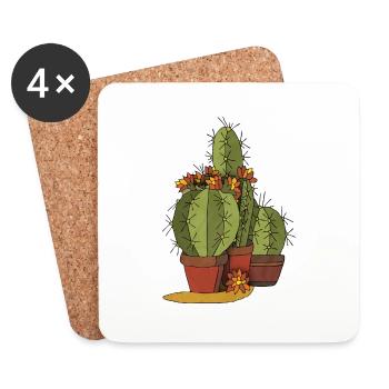 Fleur - Dessous de verre (lot de 4) - blanc - Devant