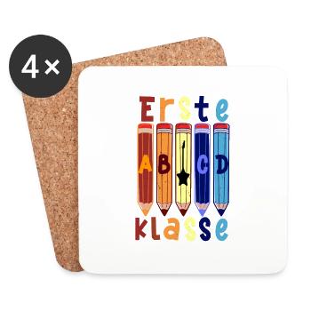 1. Klasse Rockgitarre Schulbeginn T shirt - Untersetzer (4er-Set) - Weiß - Vorne