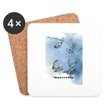 Butterfly/ Schmetterling - Untersetzer (4er-Set) - Weiß - Vorne