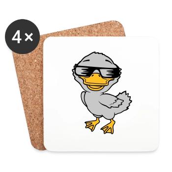 Cool Sunglasses Ducklings Comic - Coasters (set of 4) - white - Front