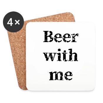 Beer with me - Untersetzer (4er-Set) - Weiß - Vorne