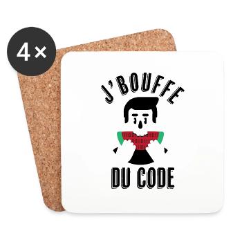 Je bouffe du code - Dessous de verre (lot de 4) - blanc - Devant