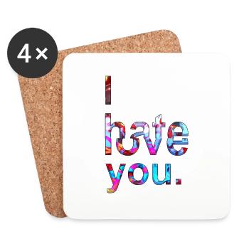 Loser lover drôle mème clown geek déteste l’amour - Dessous de verre (lot de 4) - blanc - Devant